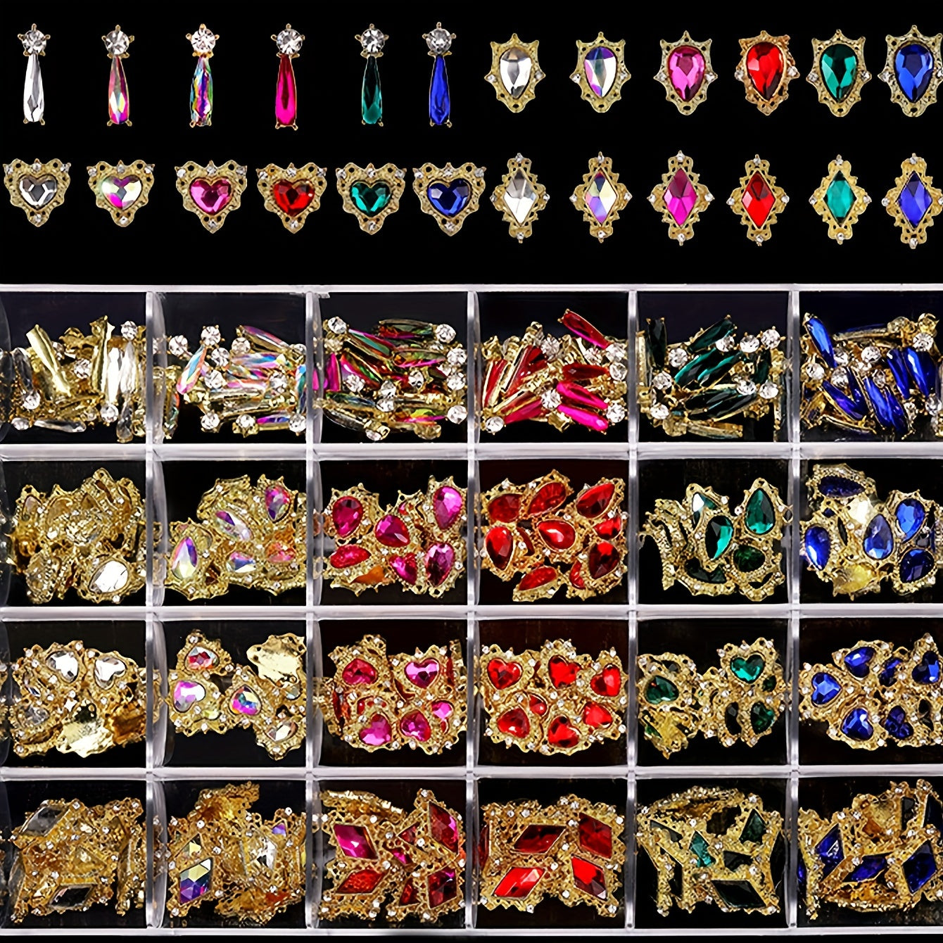 240-Piece Nail Art Rhinestone Set, Alloy Studs for Women and Girls, Unscented, Versatile Nail Jewelry for DIY Manicure Decoration and Accessories